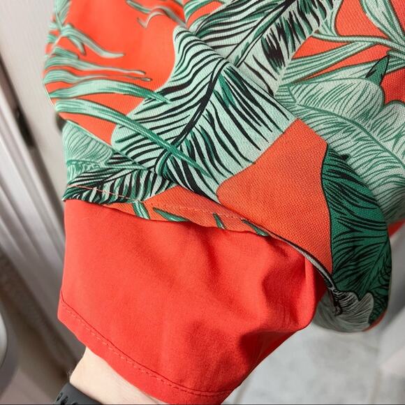 Davi & Dani Tropical Print Off Shoulder Lined Dress With Side Pockets Size S - Picture 3 of 9